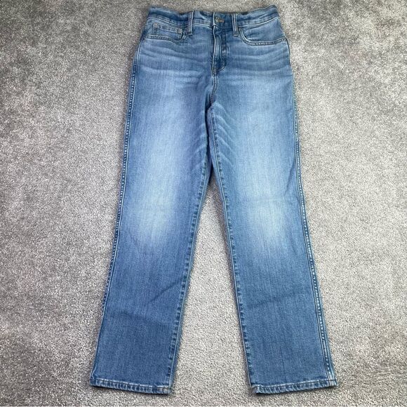 J. Crew Factory Jeans Women's 27 Blue Crop Straight High Rise Light Denim Preppy - Picture 1 of 12